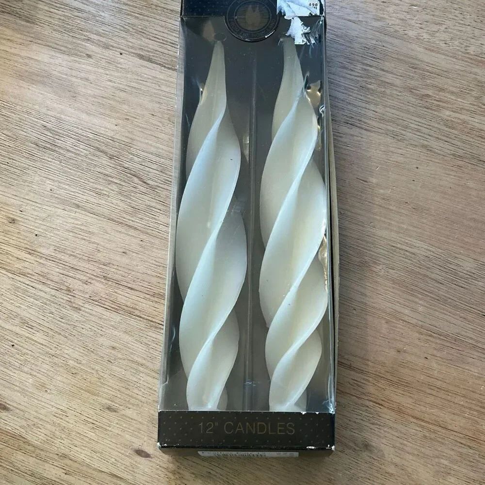New vintage handmade in Israel feather taper candles 12 inch